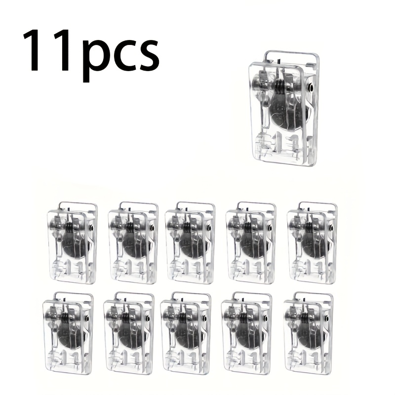 TEMU 11pcs Acrylic Magnetic Clip Set, Multifunctional For Refrigerator, Whiteboard, Storage Cabinet, Dishwasher Note And Photo Fixing, Suitable For
