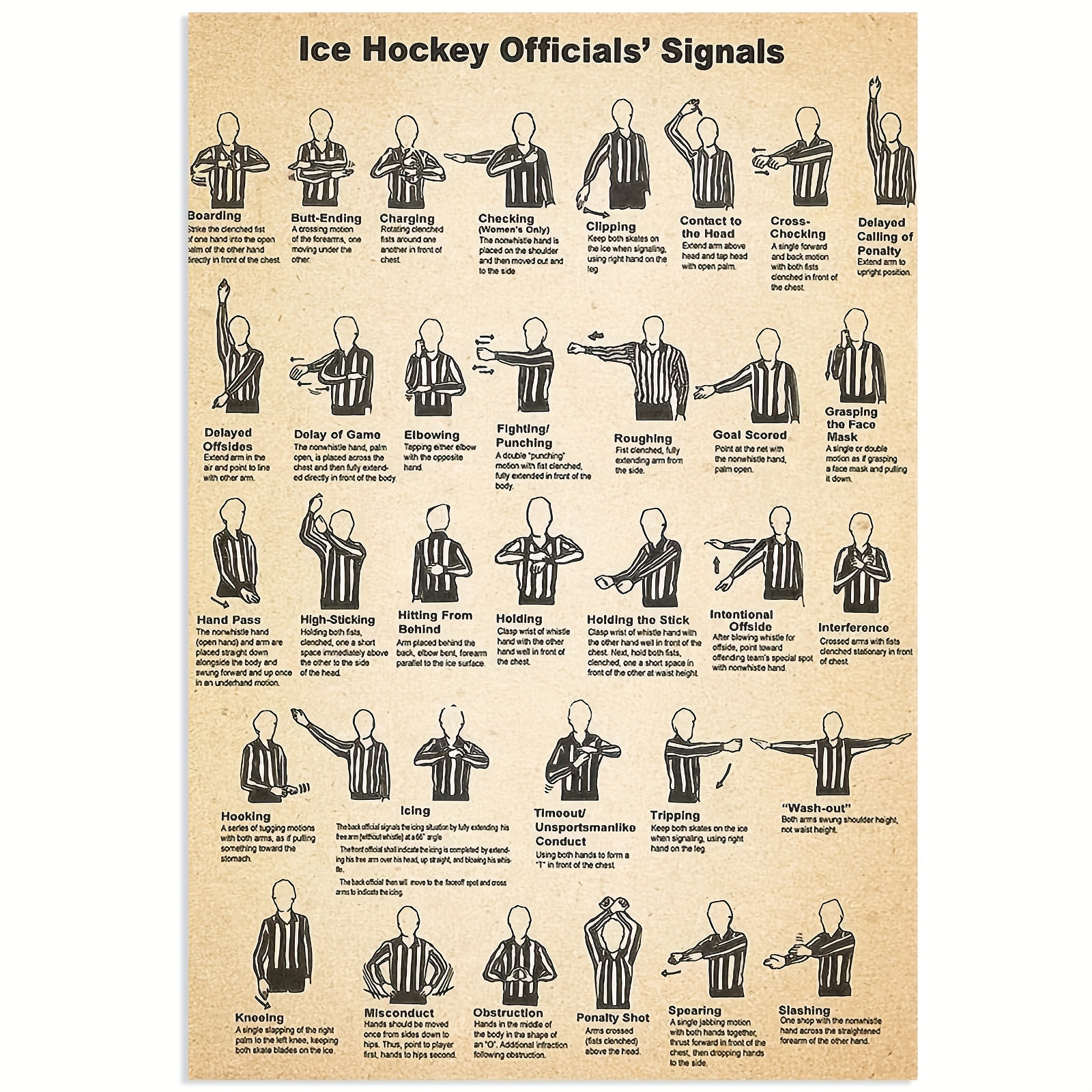 TEMU 2d Flat, 2d Flat, 1pc Esetasot's Frameless Hockey Knowledge Poster Canvas Wall Art Measuring 30.48x45.72 Cm, Featuring Official Ice Hockey And