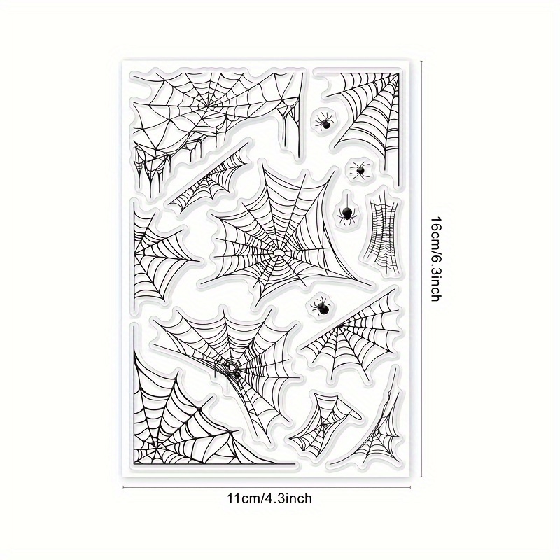 1pc Halloween Web Transparent Stamp For Diy Background, Clear Stamp For Card Making, Album, Journal Decoration