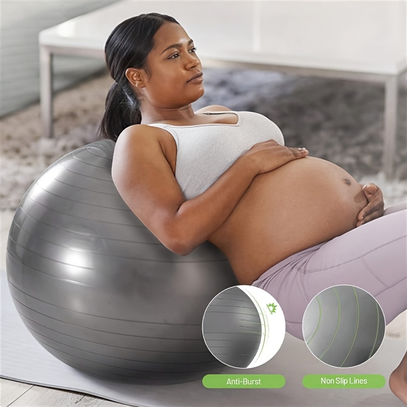 A Set of Yoga And Pilates Balls for Pregnant Women, Featuring a Foot Pump And a Thickened Anti-Burst Design, with a Shiny Surface, Perfect for Beginners And As a Holiday Gift for Families