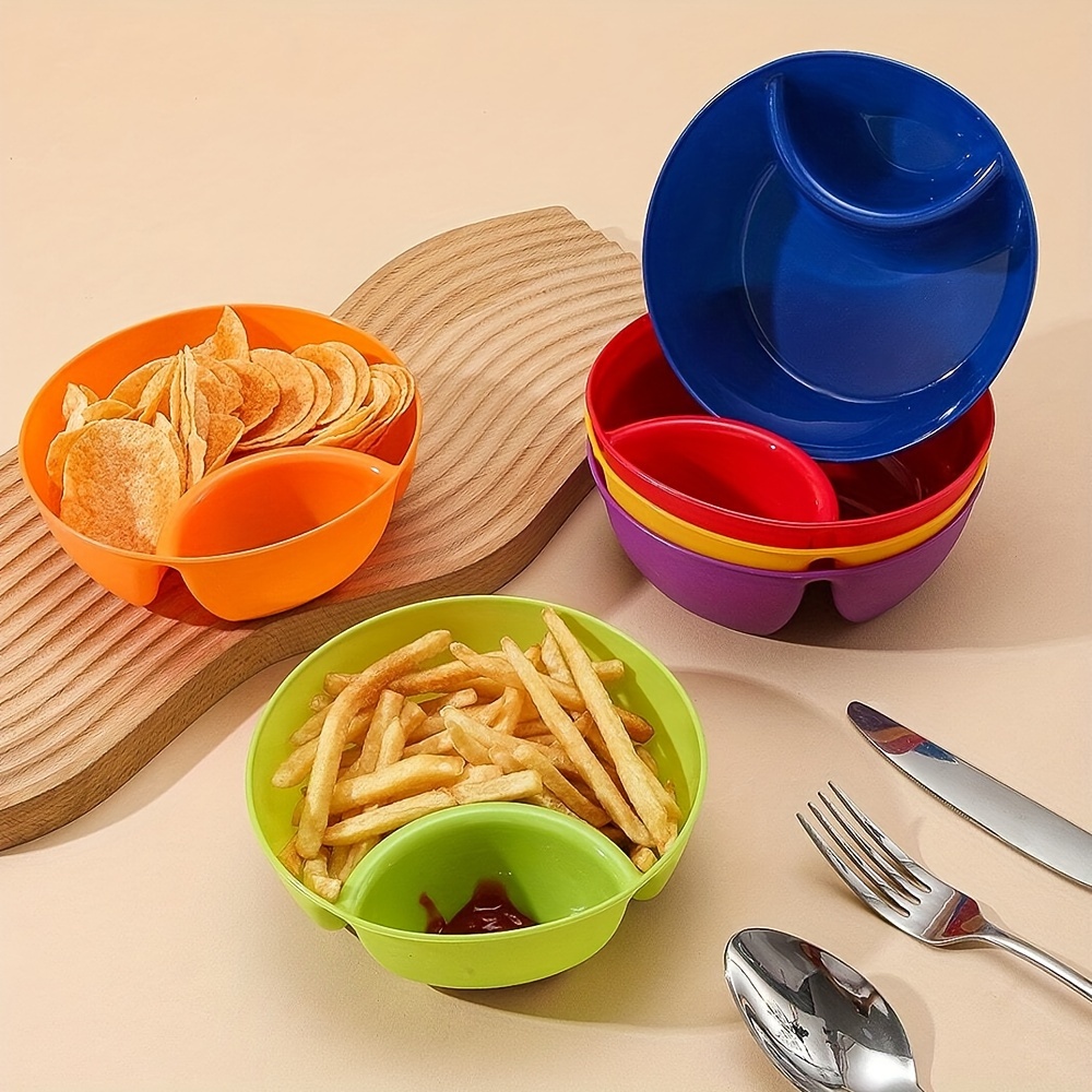 ensemble de 6 à frites en plastique, set de 6 couleurs de à frites non , bol à collation multifonctionnel, bol divisé, bol à trempette, tasse à assaisonnement, tasses à morceaux et à trempette, bol à sauce, bol séparateur, bol à chips de , tasse à frites, accessoires de cuisine détails 3