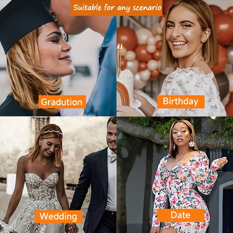 womens basic straight bob lace front wig 13x4 transparent lace with baby hair highlight honey blonde 150 density human hair wig for african american women details 3