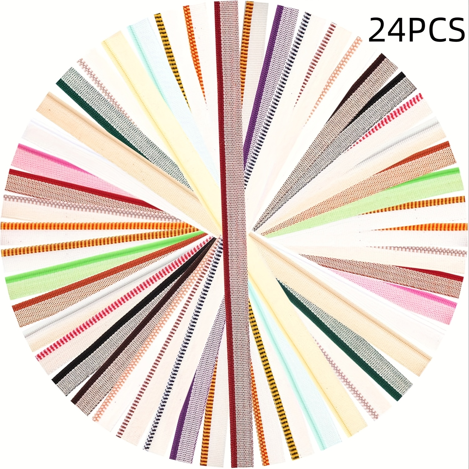 24pcs Book Binding Endbands, 12 Inch 24 Colors Book Headband Cotton Binding Kit For Bookbinding, Book Decor