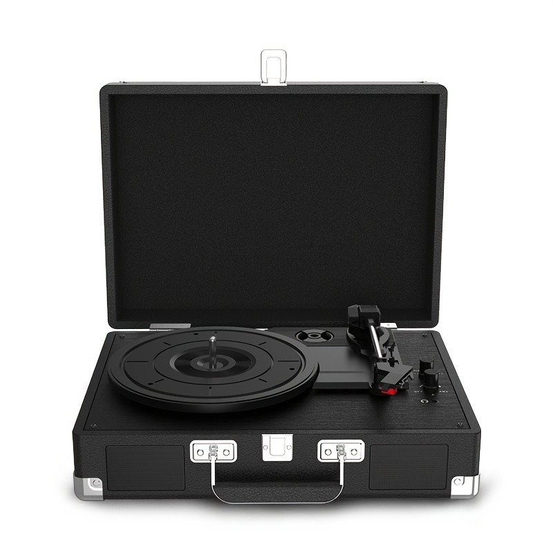 

Portable Vinyl Record Player C210, With 2 Stereo Speakers (3w Each), Wireless 3-speed 33/45/78rpm, Support Headphone Jack/usb/aux-in/rca-out
