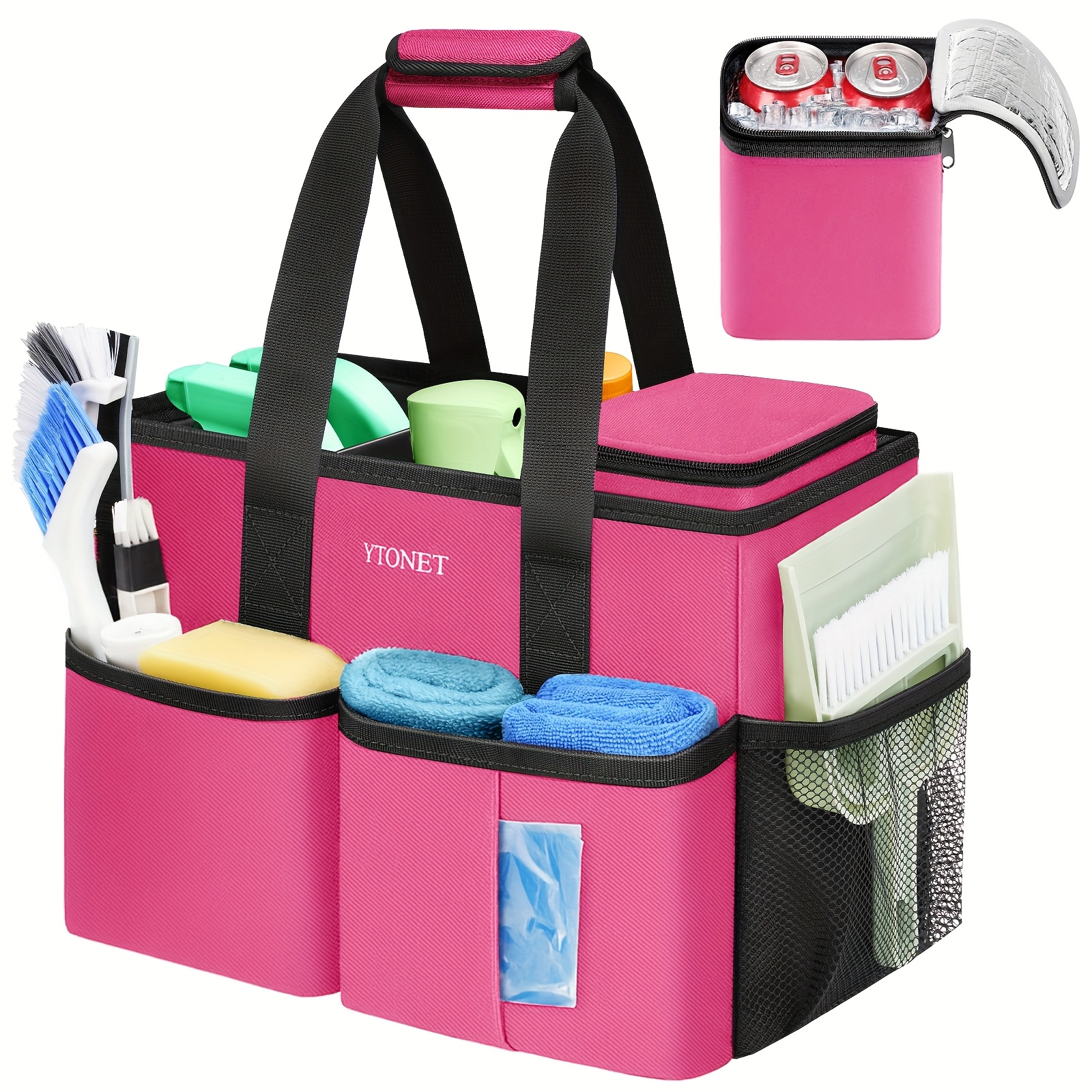 Reinigungs-Caddy-Tasche – Mit Trennwänden, Schultergurt, Wasserabweisend, Violett, 34x18x24 Cm