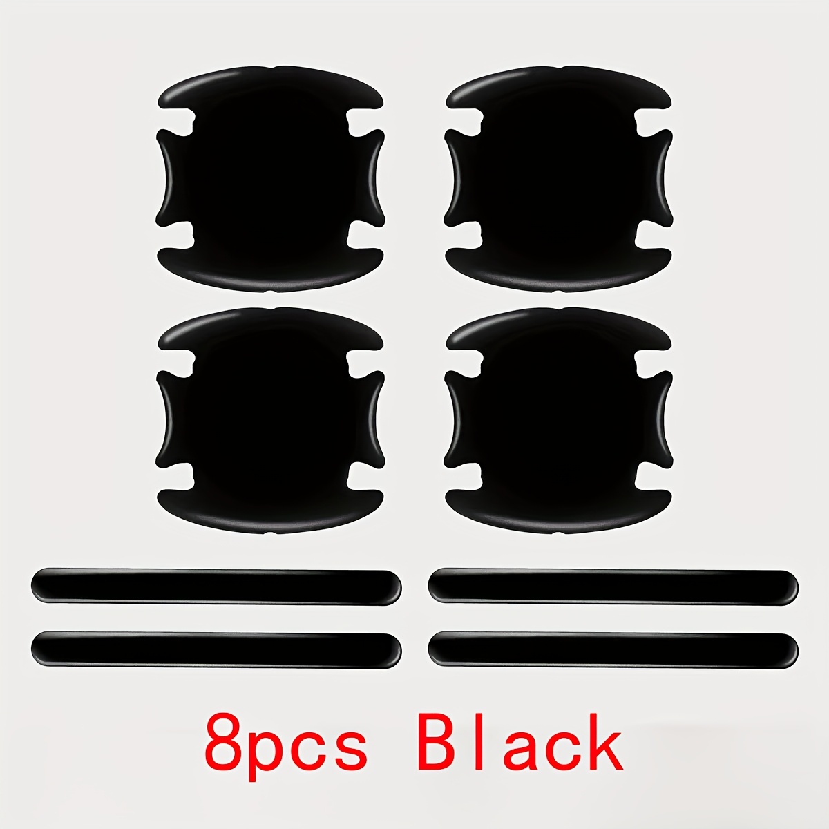 Image of Car Sticker Black Door Bowl Protection Sticker Handle Scratch Sticker Universal Decorative Car Bumper Protection Sticker Door Handle Sticker Anti-collision Strip Anti-scratch