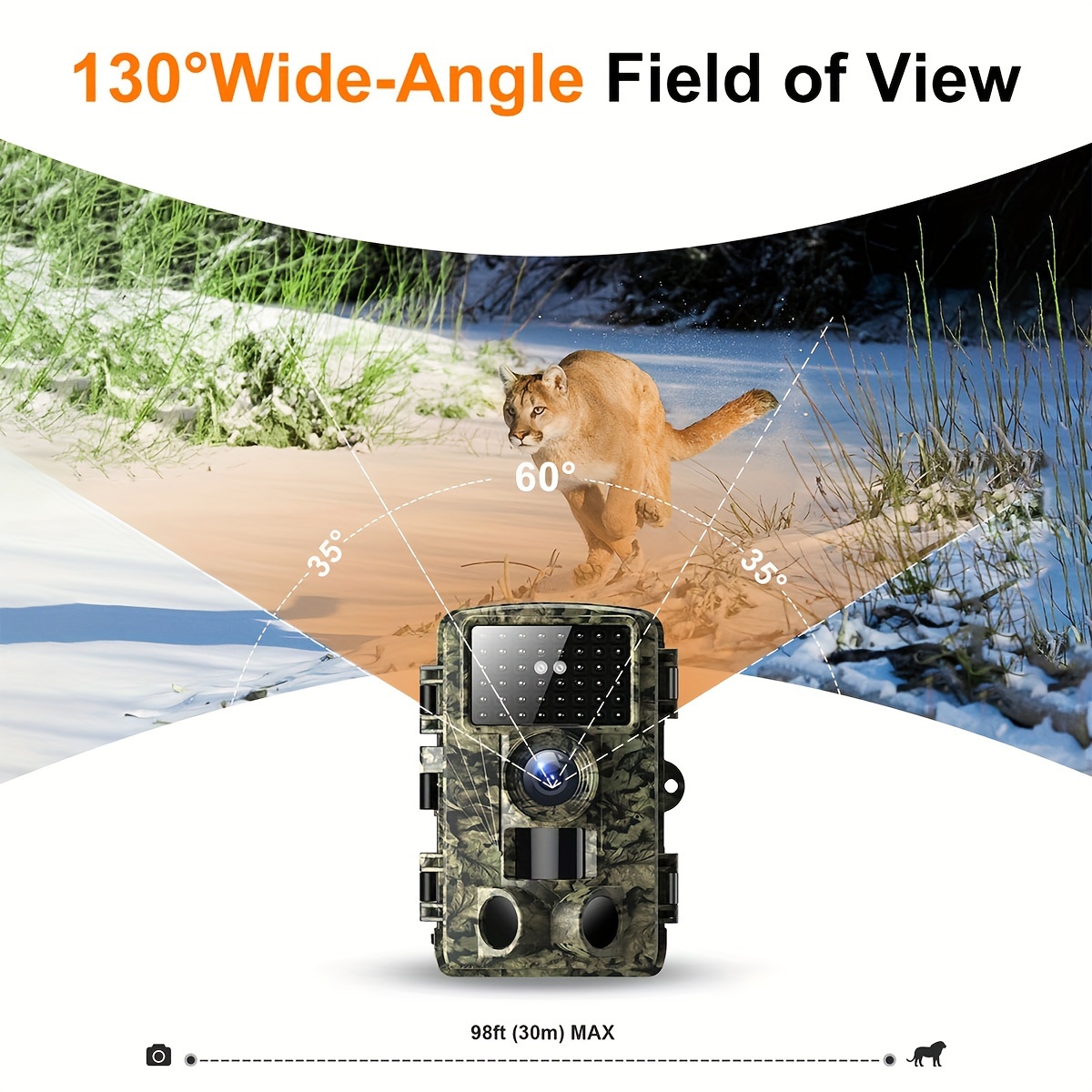 

Trail Camera -4k 50mp Hunting Camera With Night Vision, 0.05s Trigger Motionactivation Hunting Camera, 130° Wide Angle With 46 Glow-free Ir Leds For Outdoorscouting Wildlife Monitoring Home Security