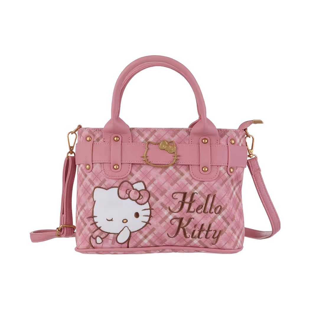 E-shop Für Hello Kitty Damen Tote Bag mit großem Fassungsvermögen, Body Bag, Handtasche, goldenfarbene Hardware, Reißverschluss und verstellbarer
