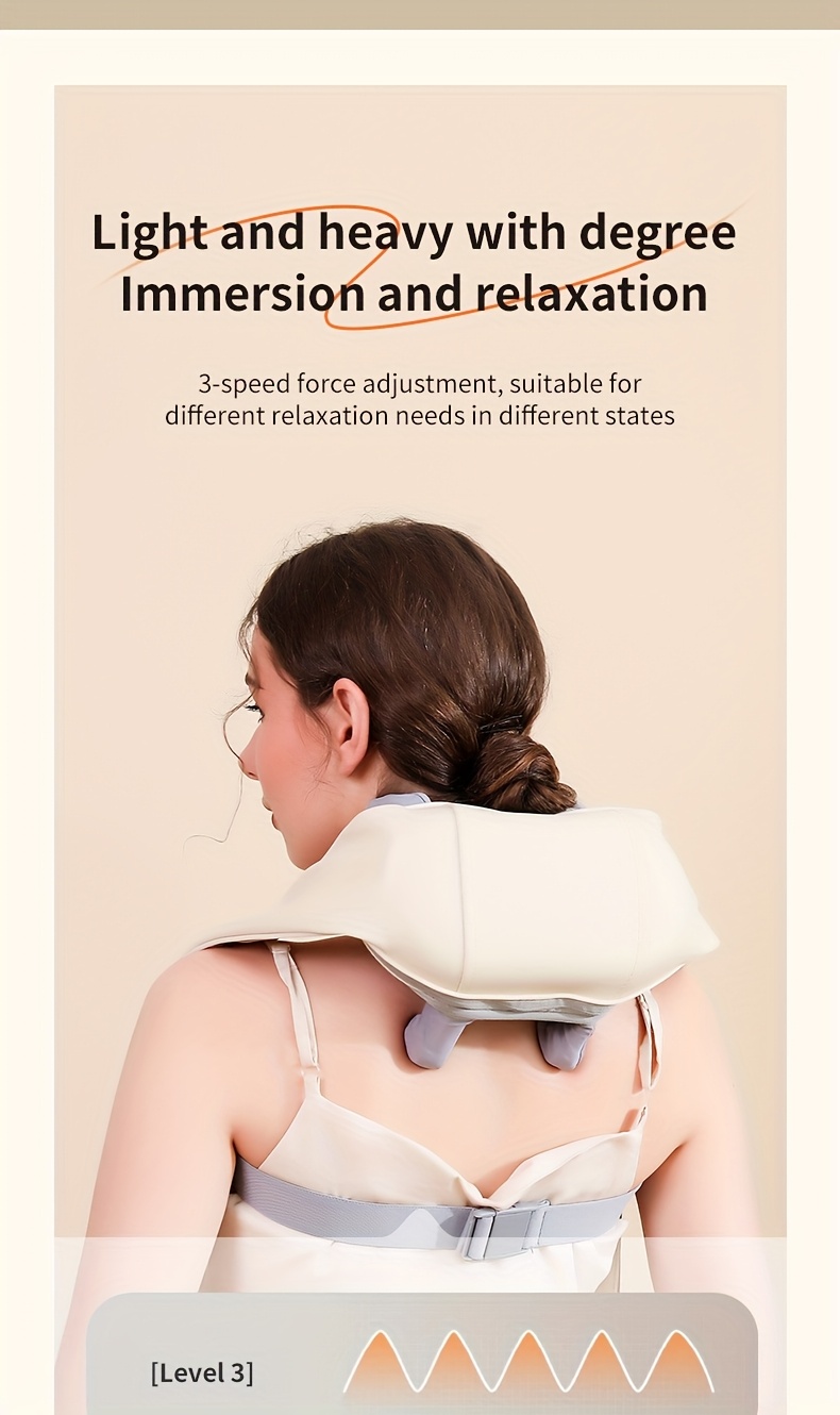 Neck Massager Back Waist Shoulder Neck Cervical Massage Automatic Kneading Device Trapezius Muscle Massager