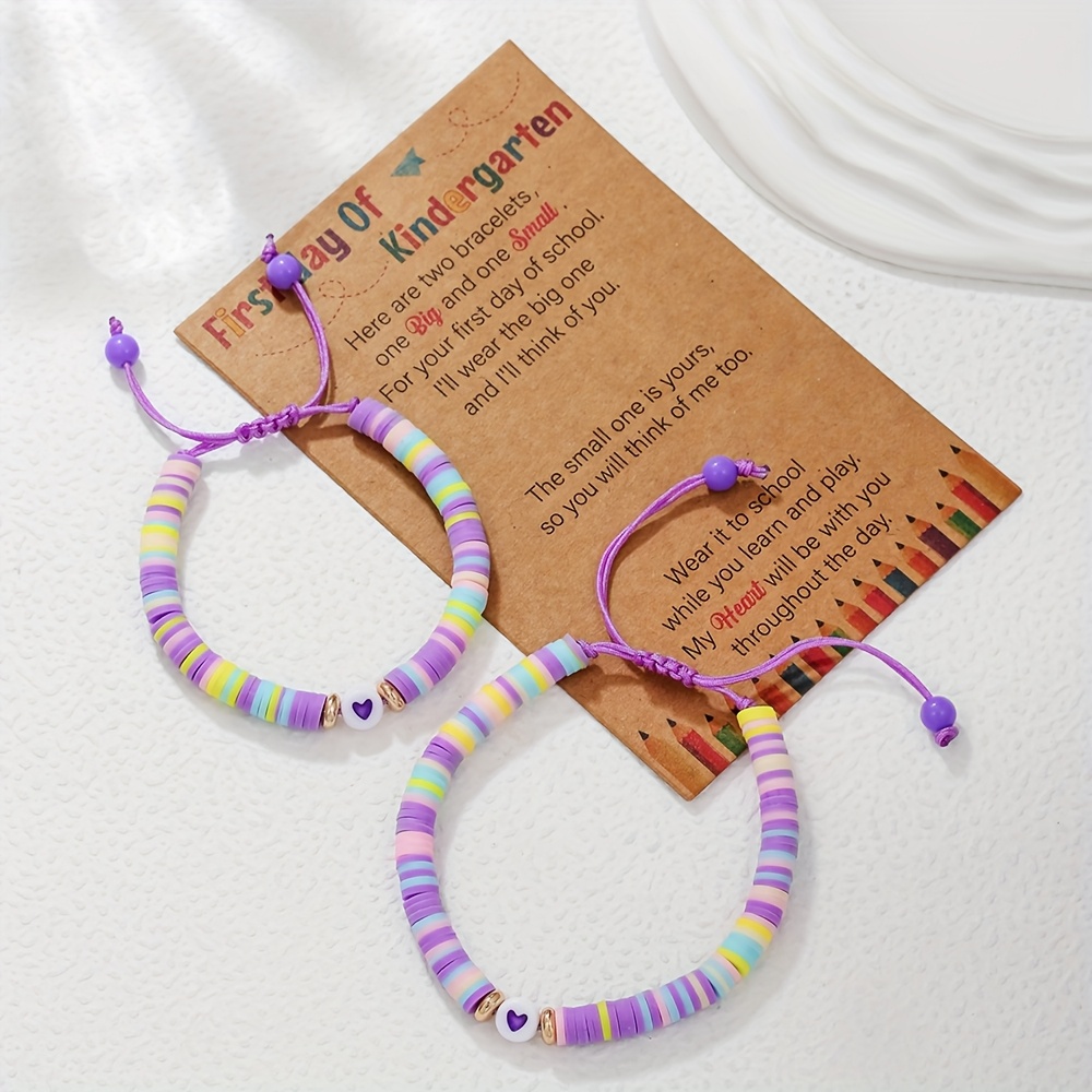 2pcs love soft clay bracelet set adjustable Temu Ireland