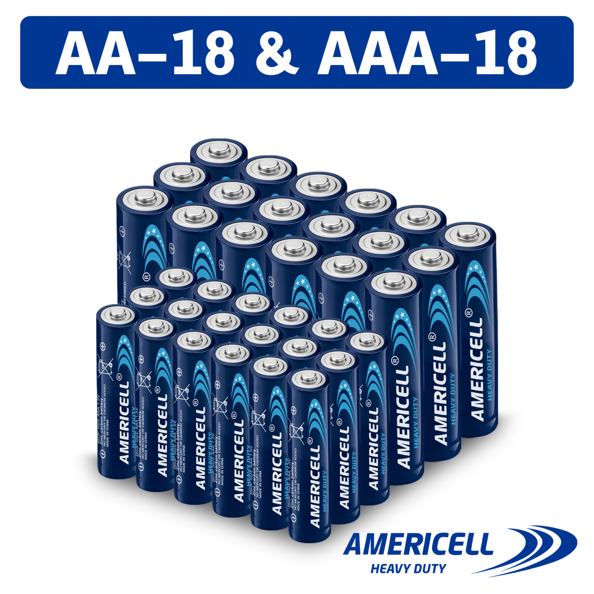 TEMU 36pcs Set Of Aa And Aaa Batteries Americell 15v Carbon Batteries Ideal For Use In Keyboards Clocks Remote Controls Toys Flashlights