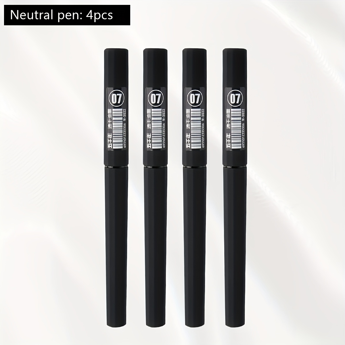 Image of 4/8pcs Of Minimalist Stylish Black Gel Pens With A 0.7 Mm Tip, , U-shaped Clip, Comfortable Grip, Black Ink, Suitable For Calligraphy, Study, And Office Supplies, Back-to-