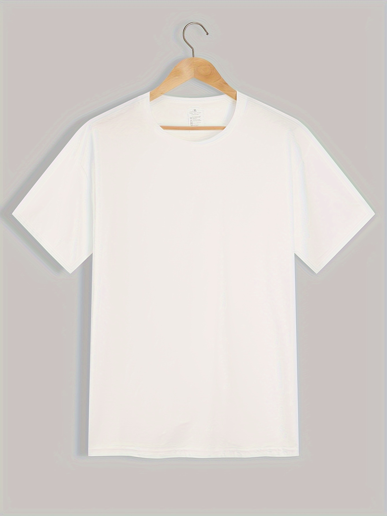 Camiseta básica de manga 3/4 con cuello redondo para mujer, estilo casual,  de algodón liso y delgado