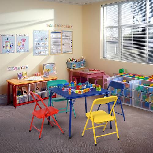 colorful folding table and chair set lightweight compact and easy to store playrooms study corners art and creative play with bright colors to spark imagination for children 5pcs