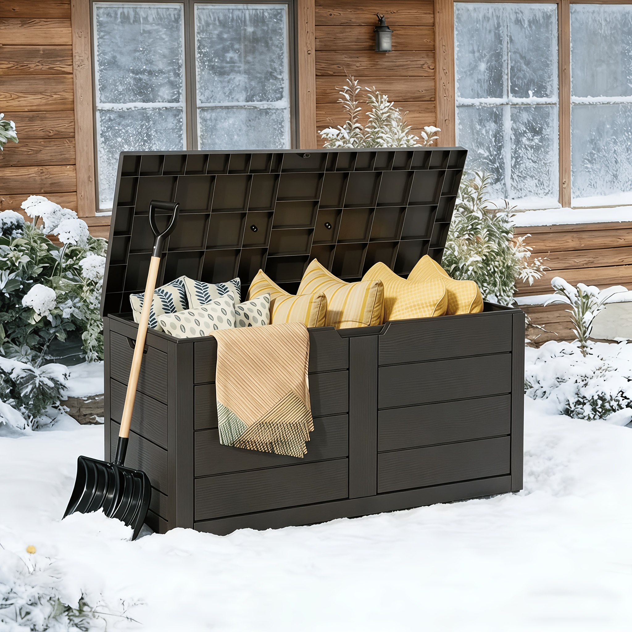 75 Gallon Resin Outdoor Storage Deck Box with Handles