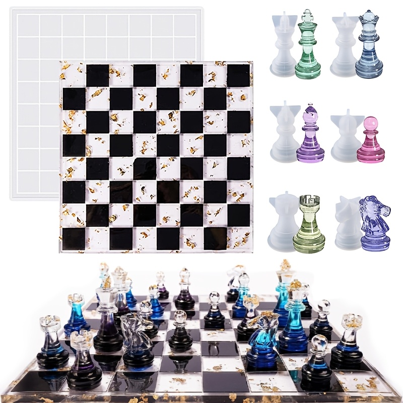 

Diy 3d Full-size Chessboard Silicone Resin Mold Kit - Epoxy Casting Accessories For Home Parties & Outdoor Games