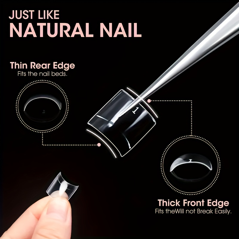 100pcs Nail Tips, Extension Nail Stickers, Half-cover False Nails