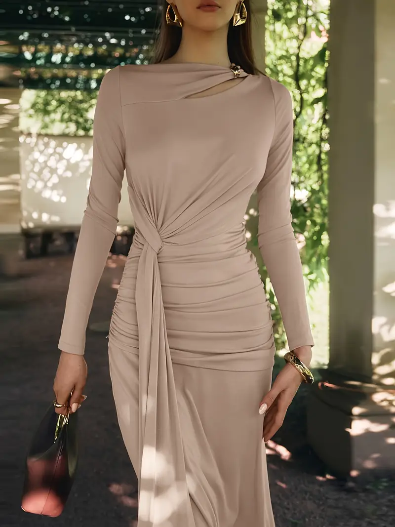 asymmetrical ruffle wrap dress Sleeveless Asymmetric Ruffle Wrap Midi Dress