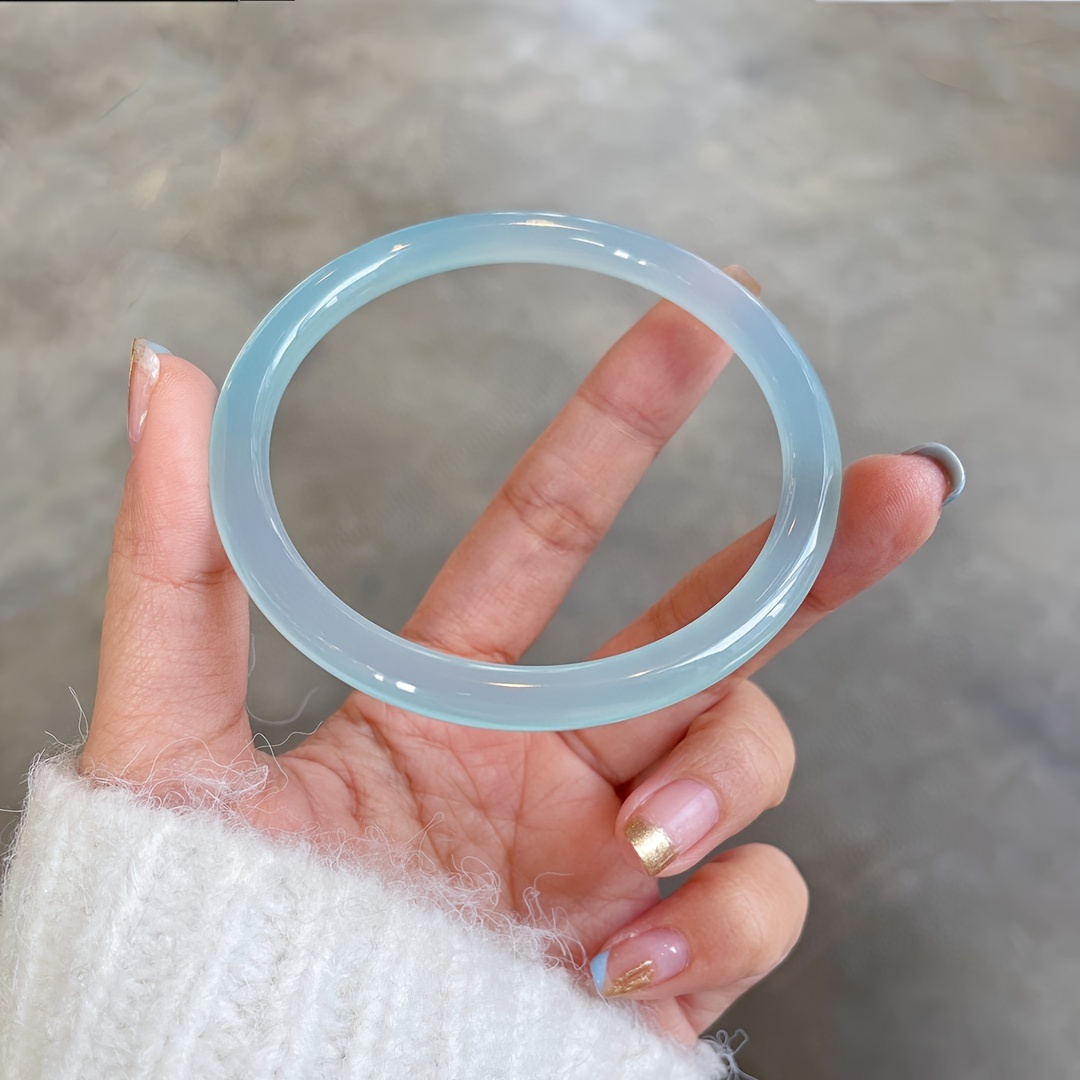 Chic Blue Chalcedony Agate Bracelet, Icy Lake Design