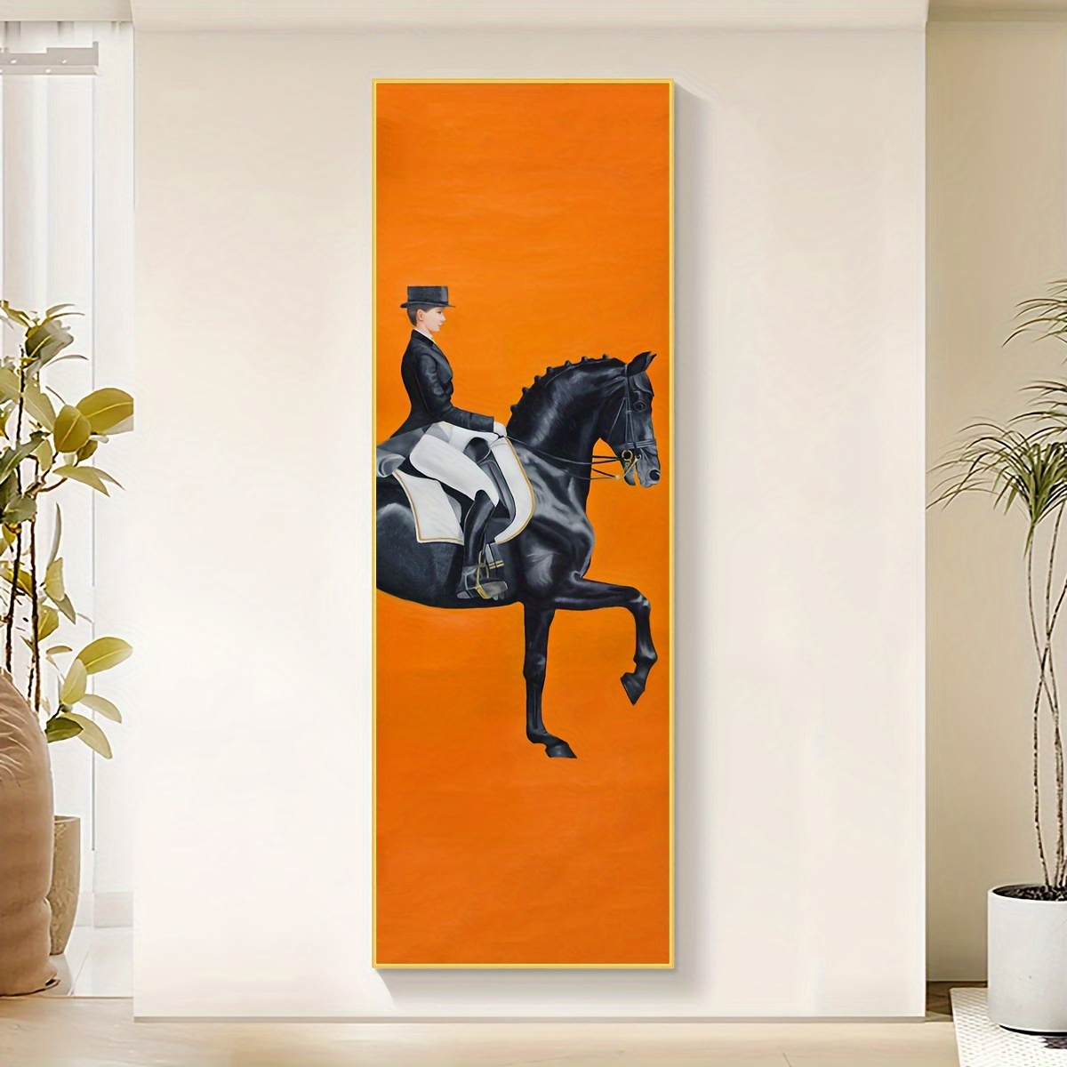 TEMU 1pc Equestrian Knight Canvas Poster - Contemporary Art , Unframed Wall Art For Living Room, Bedroom, Office - Waterproof, Odorless Print, Ideal