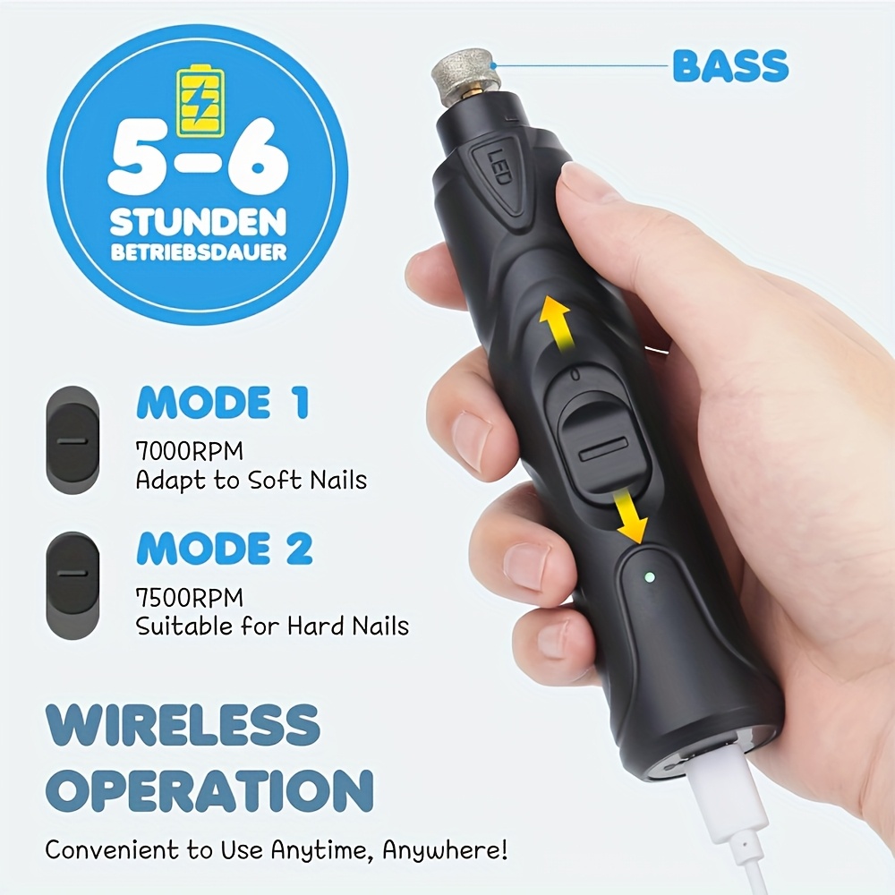Rechargeable Dog Nail Grinder with LED Light