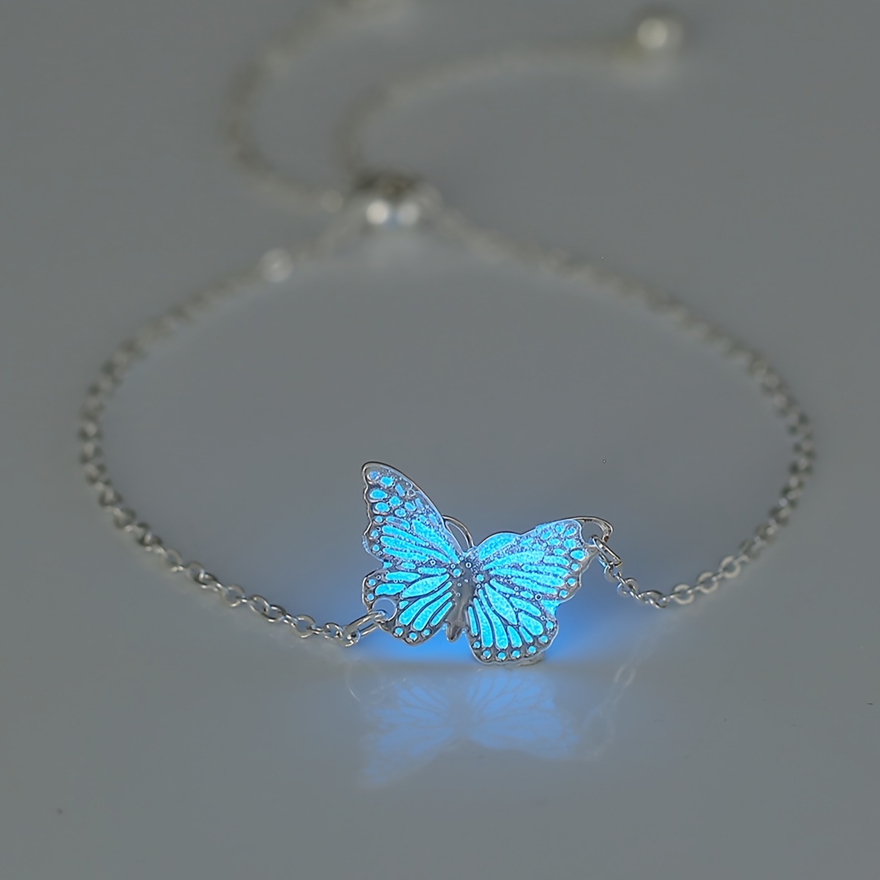 Glow in the Dark Butterfly Pendant Bracelet