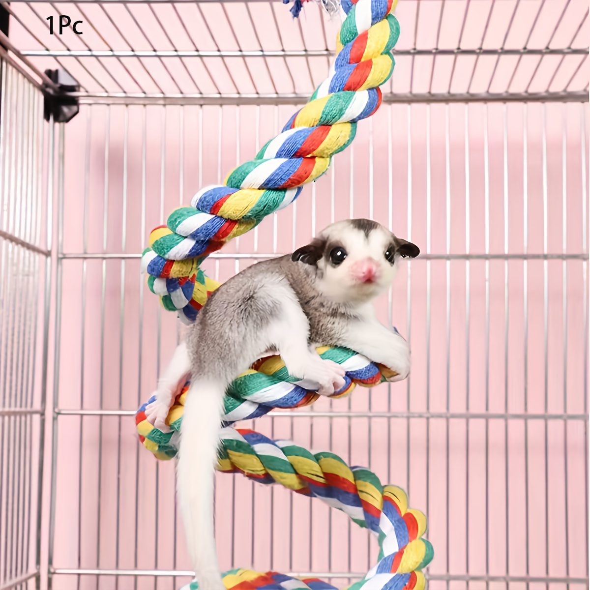 Rope Swing For Small Pets | Durable Climbing Toy With Knotted Design | Suitable For Hamsters, Parrots & Birds | Cage Accessory For Exercise And Entertainment