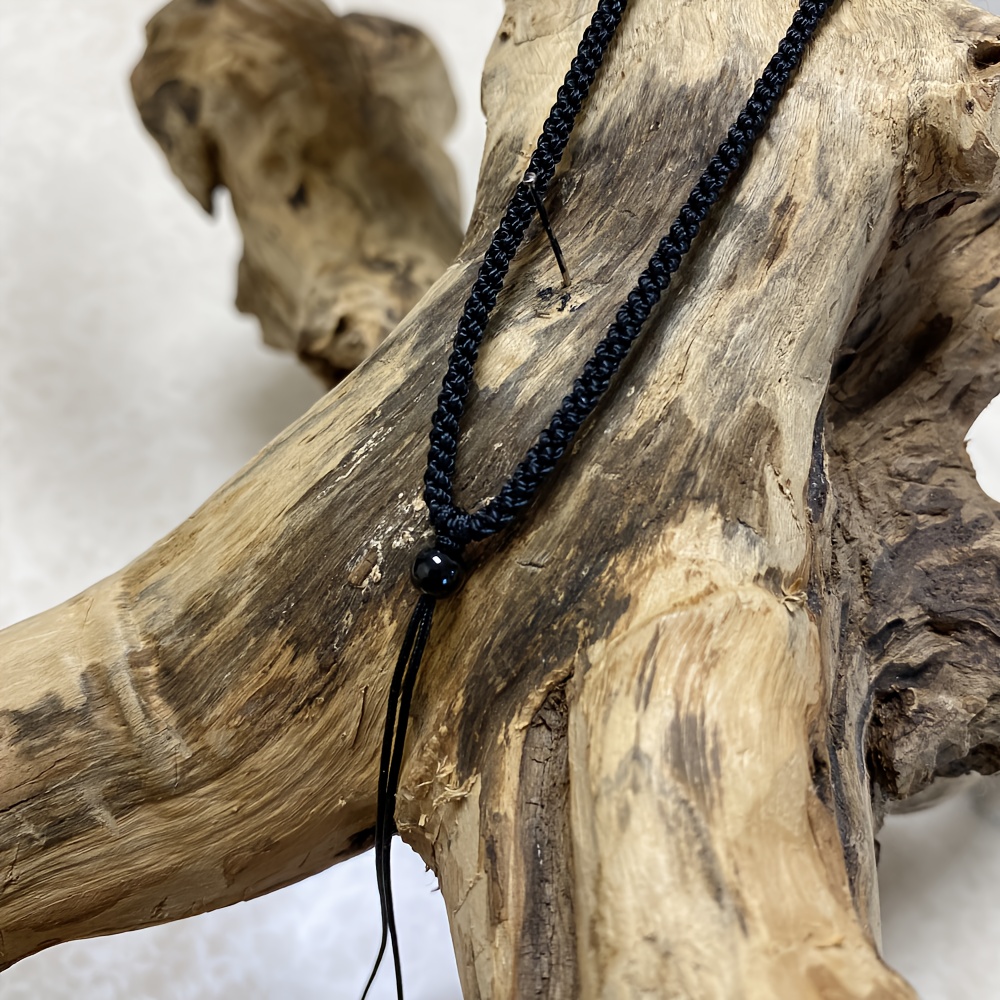 Braided Pendant Necklace with Adjustable Lanyard