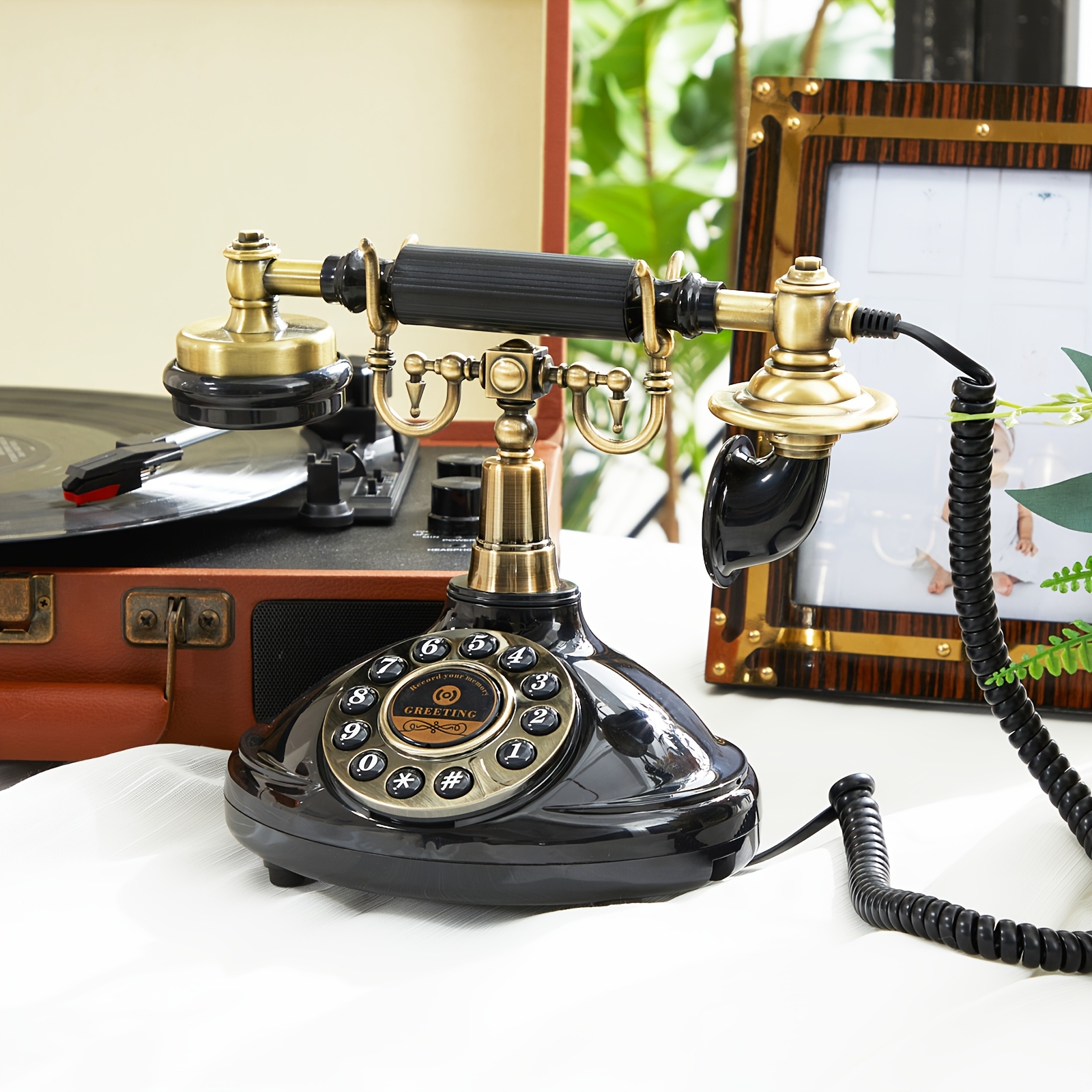 Image of 1pc Unique Audio Guestbook Telephone - Record Voice Messages, Leave Wishes, Original Guestbook Phone For Wedding, Party, Gathering - Memories Forever