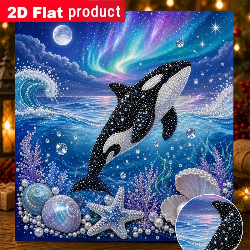 TEMU New Colored Pearl Diamond Painting Kit, Aurora Rising With And Diamond Painting, Suitable For Beginners, For Home Or Office Wall Decoration,