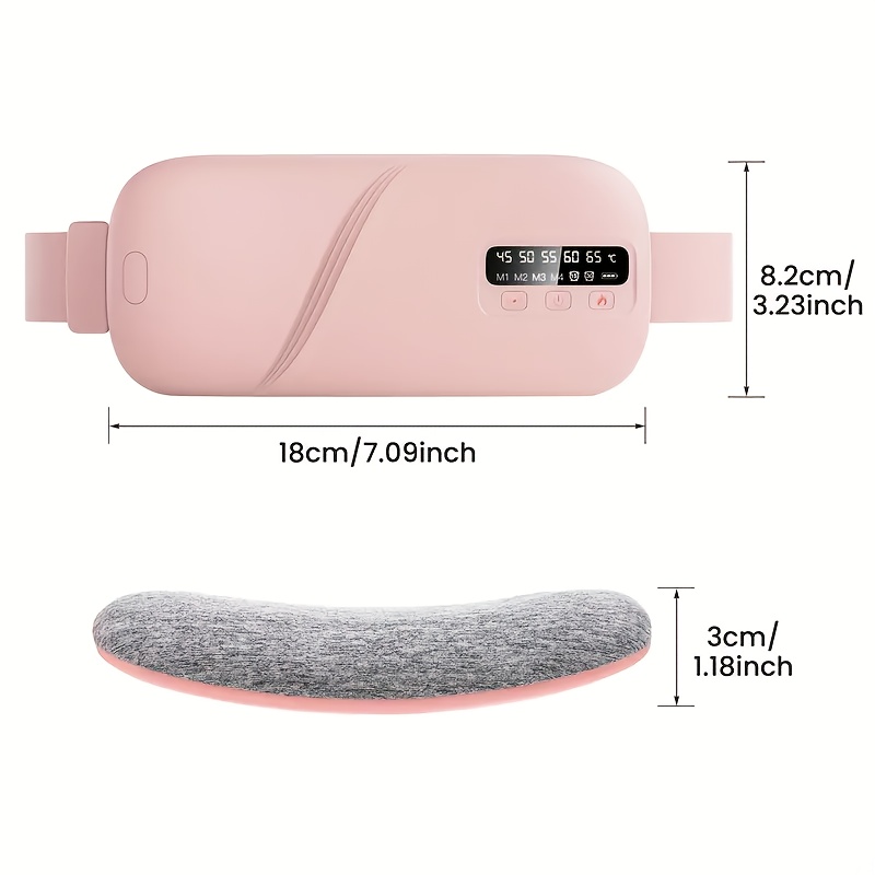 Pilvo masažo diržas, USB įkraunamas su LED ekranu, 5 lygių reguliuojamas šiluminis masažo įrenginys, mažas nešiojamas vibruojantis diržas, menstruacinis šiluminis masažo įrenginys moterims, namų naudojimui, darbui, puiki rožinė dovana moterims