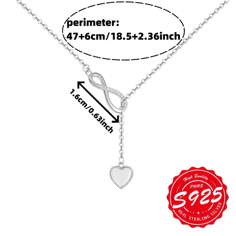 Women's 925 Silver Lucky Heart-Shaped Necklace, Unique Design