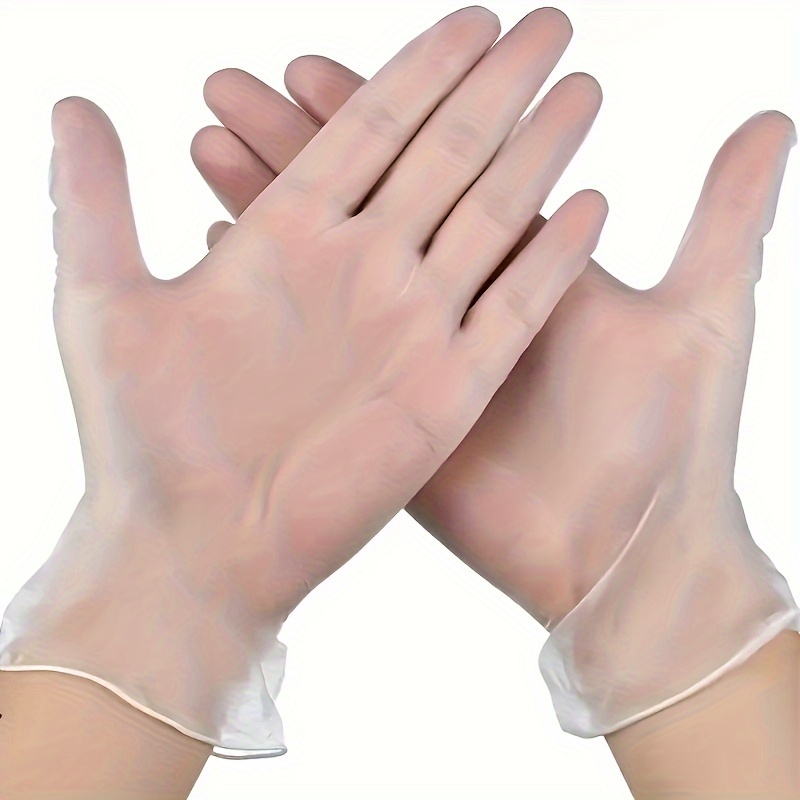 

100pcs, Catering Food Grade Disposable Gloves, Transparent Protective Latex Isolation Thickened Finger Sleeves, Cleaning Supplies, Cleaning Tool