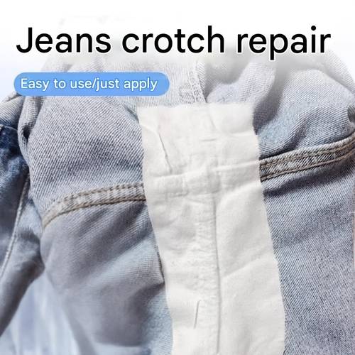 spezielle patches zur reparatur von löchern im schritt der jeans, entwickelt, um verschleiß im innenschwallebene zu verhindern, selbstklebend und zur reparatur von beschädigungen