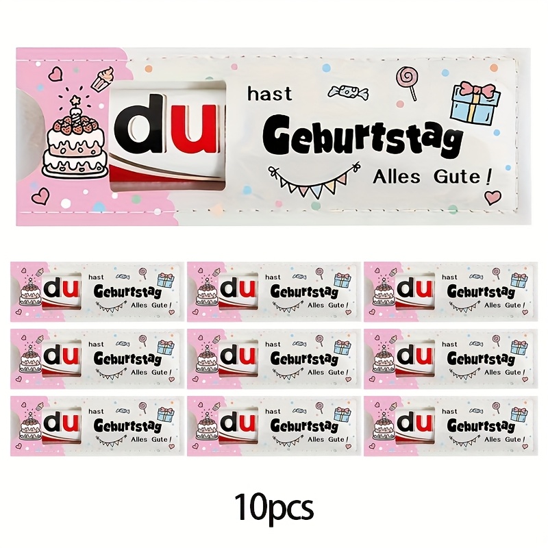 Image of 5/10pcs Felt Party Gift Box Packaging - German " Geburtstag! Alles Gute!" Chocolate Gift Box, Gift, Suitable For Birthday Gifts And Holiday Decorations For Family, Colleagues,