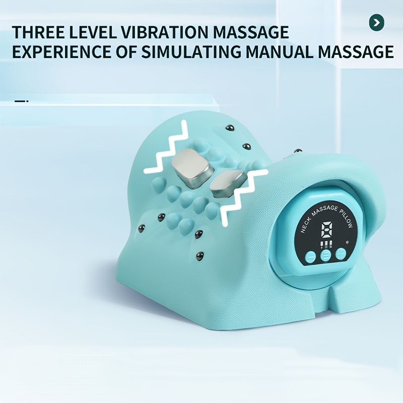 

1pc Turquoise Portable Massager With Remote Control - Usb Rechargeable, 3-level Vibration, Digital Display, Ideal For Home, Office, Travel, Car Use - Perfect Gift &