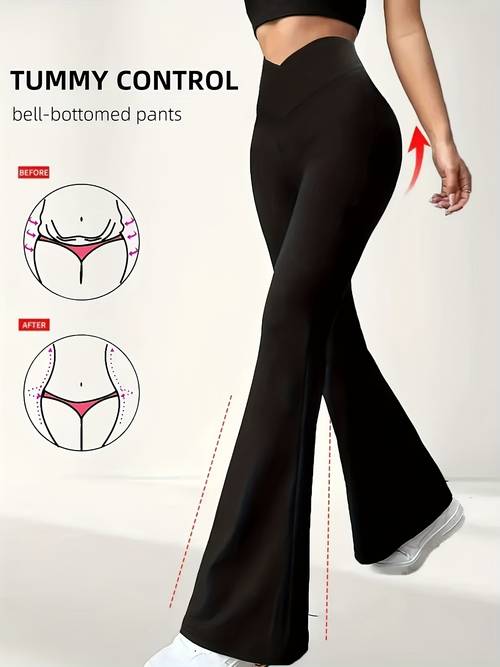 directional fitted wide leg pants