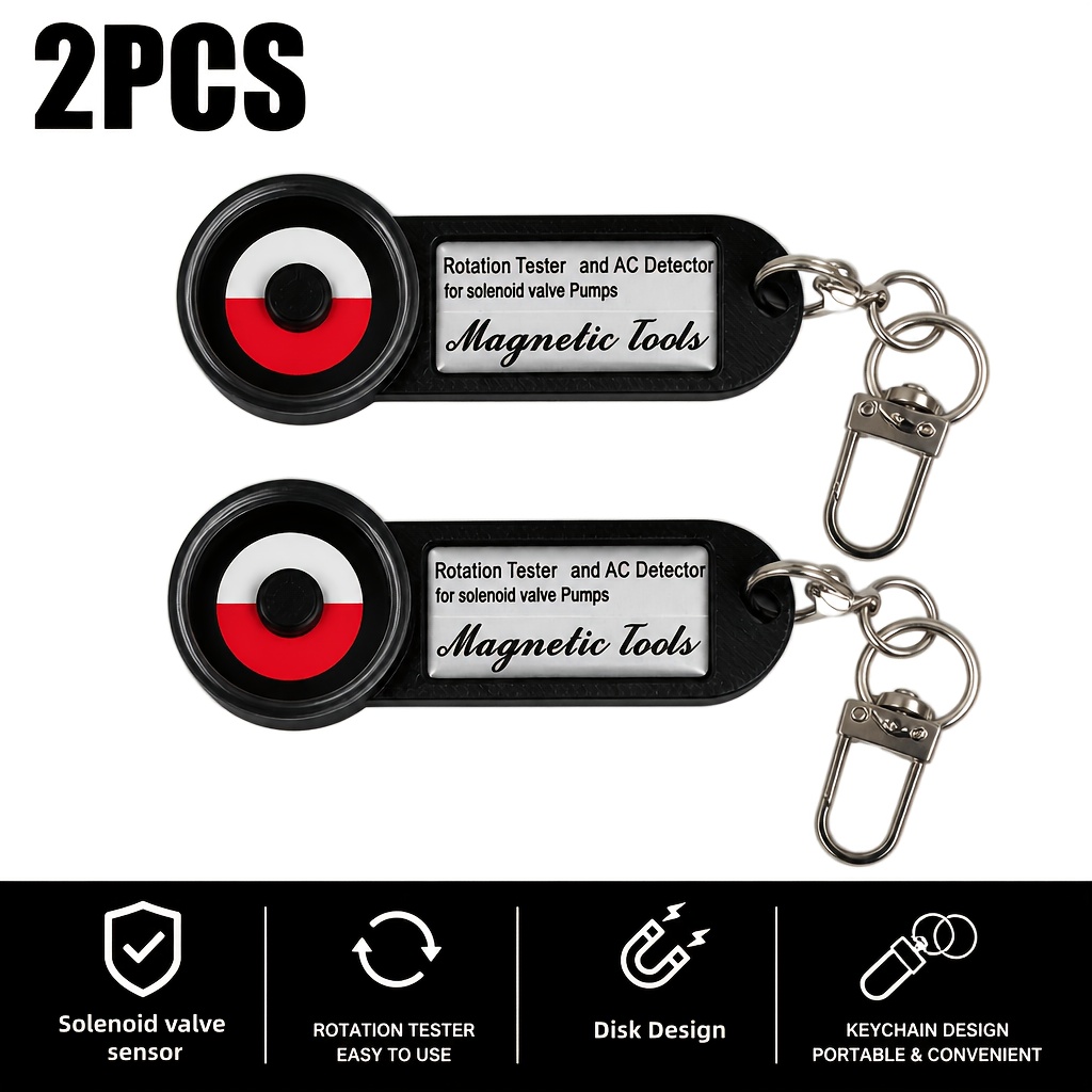 TEMU Ac Solenoid Valve Rotation Detector, Portable Keychain Magnetic Field Detector, Non-contact Rapid Detection Tool For Solenoid Valve Coil And