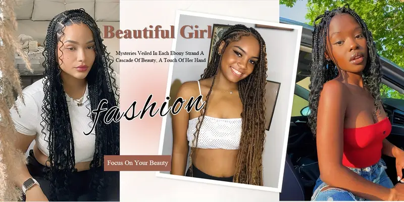 8 pack pre looped boho box braids crochet hair extensions 18 afro curly synthetic heat resistant free unisex bohemian braids for women men versatile for casual formal styles stylish updo accessory boho hair accessories details 2