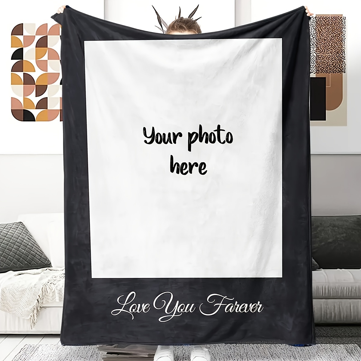 

1pc Custom Photo Blanket - Soft Flannel, Digital Print For Couch, Bed, Travel & Office - Perfect Gift For Friends & Family