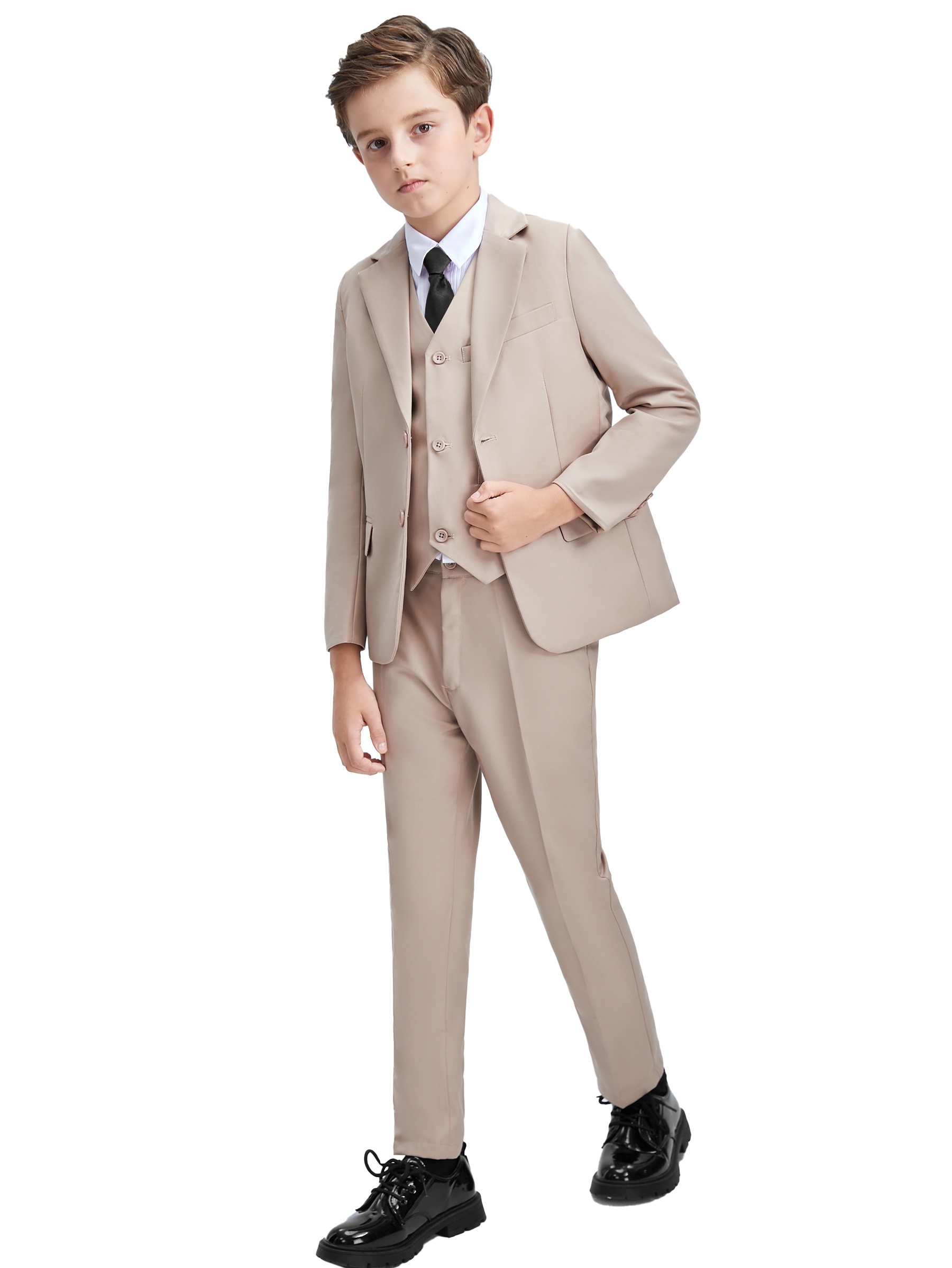 Boy Co Ord Set Solid Color Button Suit Coat long Temu