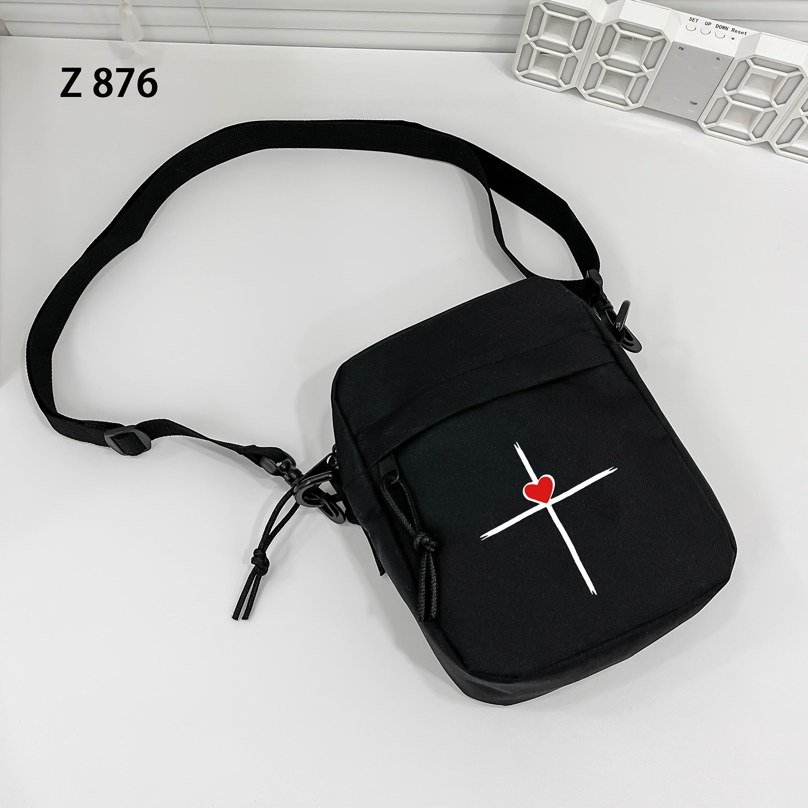 1 stylish mens black crossbody bag red casual - Temu Ghana