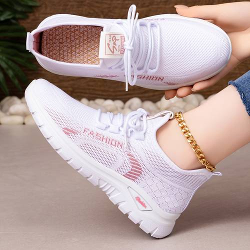 ladies casual sports shoes with a slip on lace for comfortable and breathable shoes for moms lightweight soft soled walking shoes suitable for daily commuting and outdoor activities a great gift option
