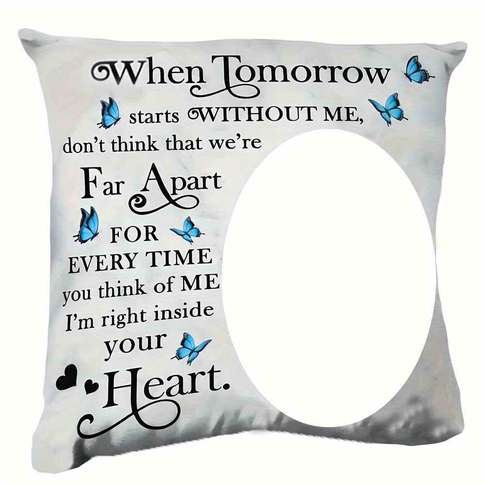 

(custom) 1pc, Custom Personalized Memorial Photo Pillow - Memorial Gift Idea For Family, Memorial Gift, Pillow Two-sided Design, Personalized Custom Pillow 18x18 Inch