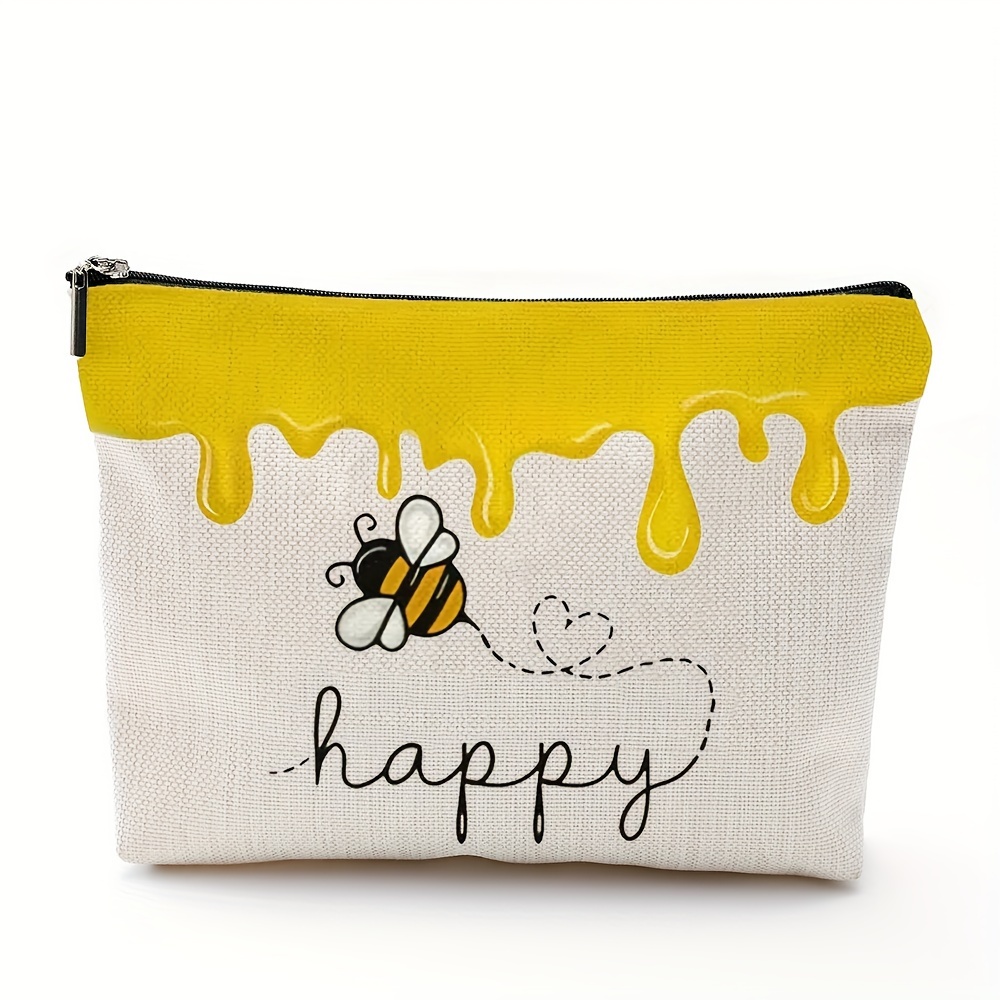 TEMU 1pc Adorable Bees Makeup Bag - Perfect Gift For Women - Birthday Gifts For Mother, , Sisters
