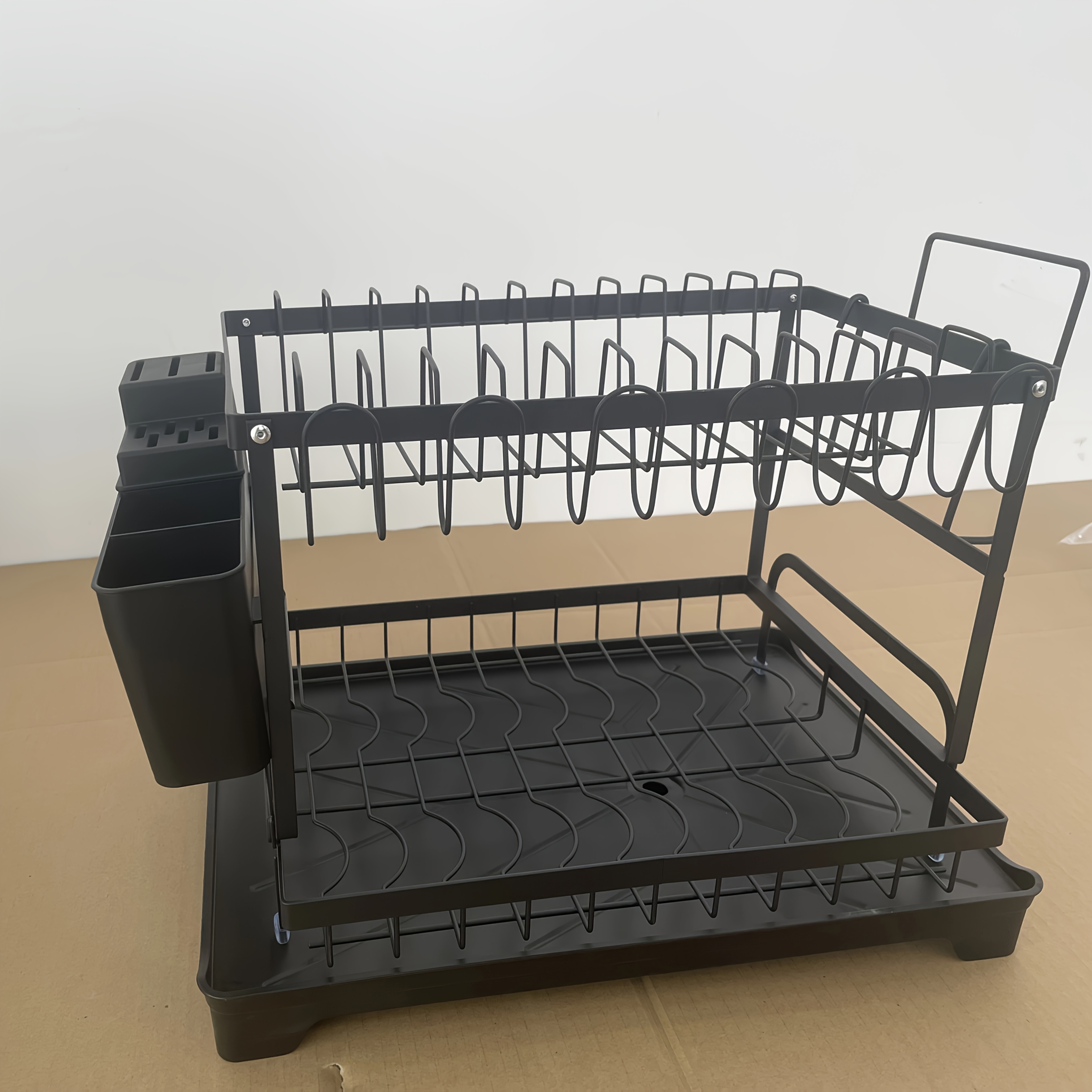 2 tier dish drying   large stainless steel dish rack for kitchen counter   with   detachable carbon steel kitchen organizer for dishes cups cutlery space saving kitchen organizers and storage Product details 0
