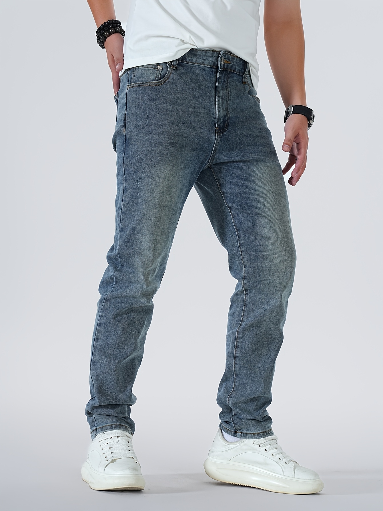 Men'S Elastic, Washable Denim Jeans That Can Be Worn in All Seasons, Featuring a Slim Fit Design, Perfect for Everyday Wear And Highly Versatile. #TB4273