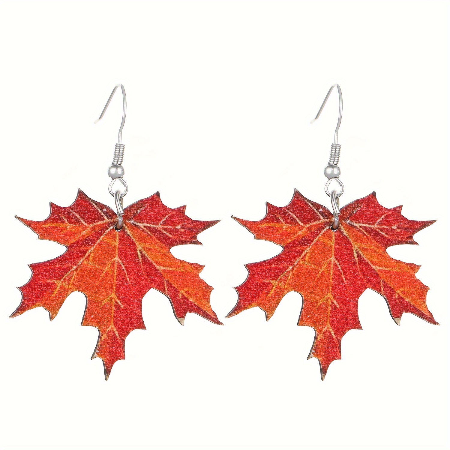 TEMU 1 Par de Aretes Acrílicos Estilo Vintage Hoja de , Sin Batería