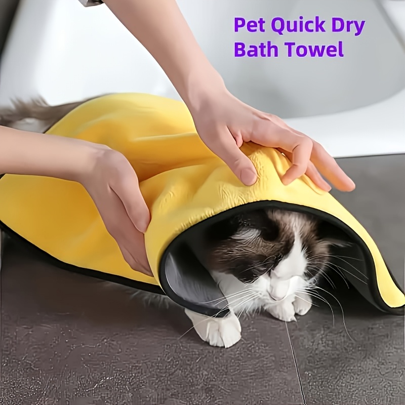 1pc Hot Deal Super Soft Absorbent Pet Towel Quick Dry Strongly Absorbent Pet Bath Towel A bath towel very suitable for cats, dogs and other pets, pet cleaning care products in spring and summer, various colors and models can be chosen