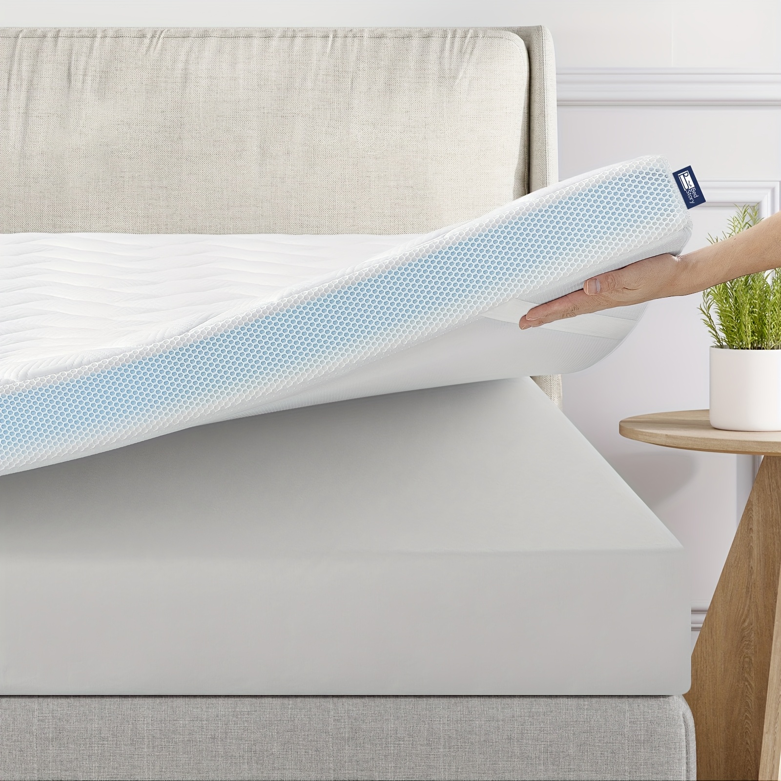 E-shop Bedstory 10CM oder 7.5CM oder 5CM Matratzenauflage, Dual Härtegrad H3 & H4 Gel Kalt Schaum Matratzenauflage, Atmungsaktiv, Waschbar, Abnehmbarer